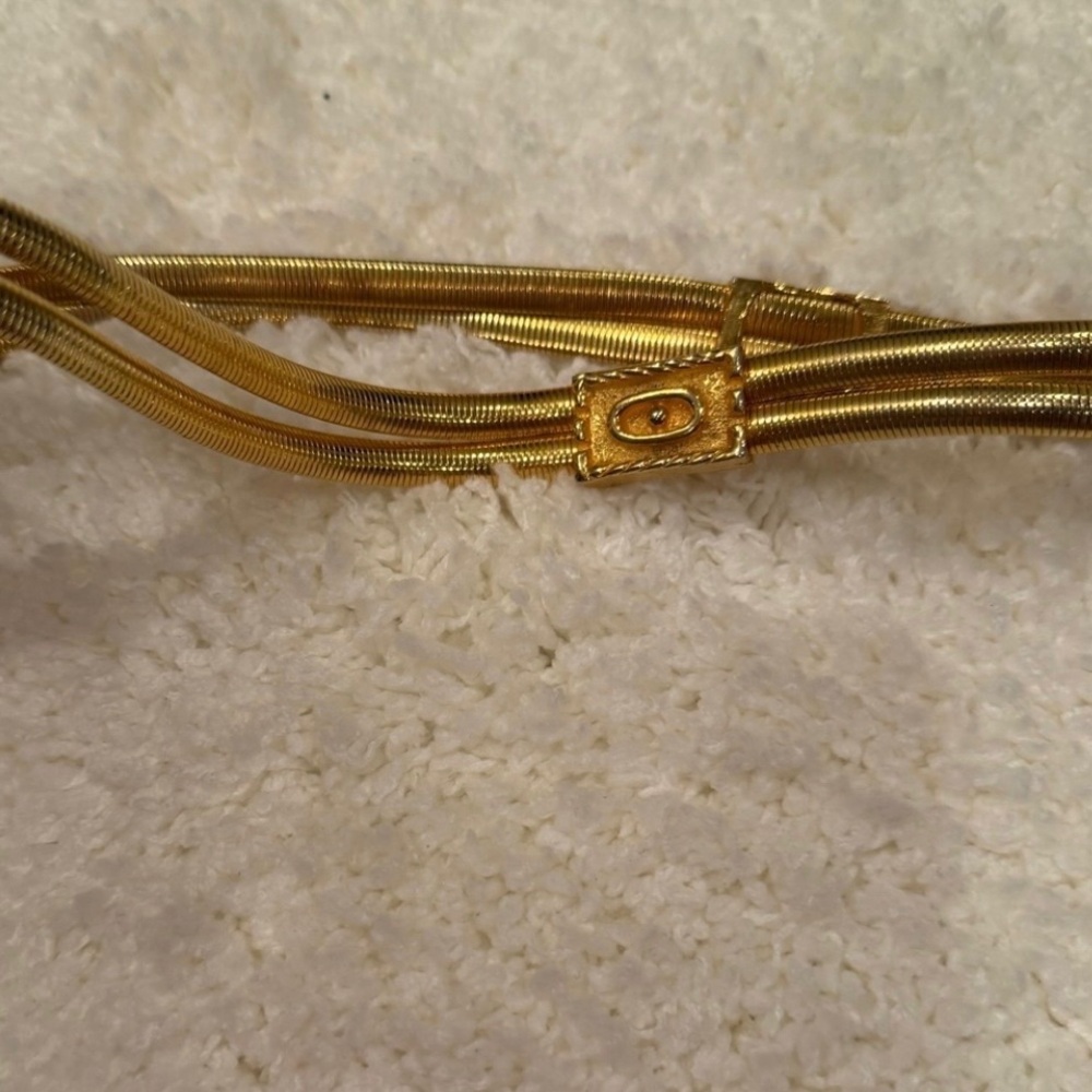 Vintage Judith Leiber Gold Stretch Metal Lion Belt - Picture 7 of 12